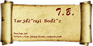 Tarjányi Boáz névjegykártya